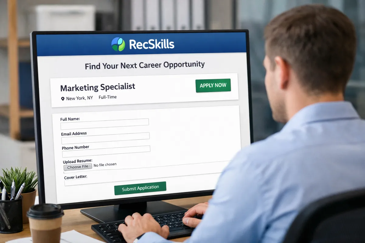 Person applying on RecSkills jobboard
